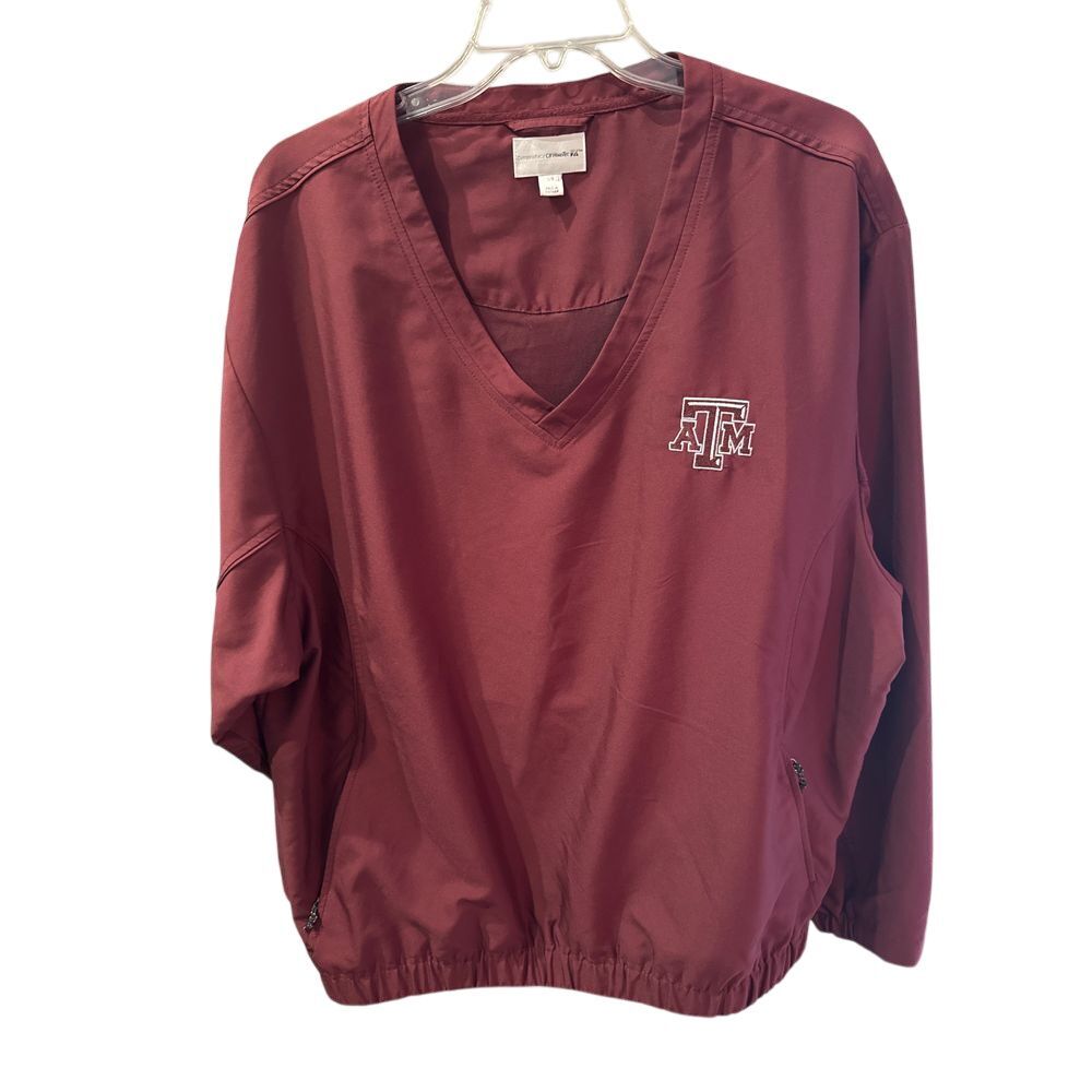 Cutter & Buck CB Windtec Texas A&M V Neck Windbreaker Mens Large